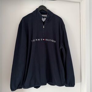 Tommy Hilfiger Navy Quarter Zip Fleece Pullover